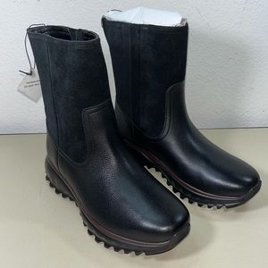 New Cole Haan Women's Shoes Zg Xc Boot (Wp) Leather Almond Toe Mid-Calf Size 5B